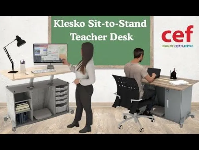 CEF Klesko Sit-to-Stand Teacher Desks^ Teacher Desks
