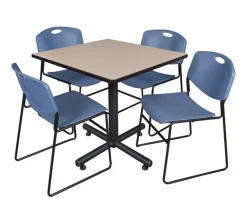 Regency Office Products Kobe Base Cafe Table and Four Zeng 4400 Chairs by Regency^ Cafe Table & Chair Sets|Cafe Tables