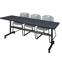 Regency Office Products Kobe Flip Top Training Table & Zeng Chairs^ Training & Seminar|Training Tables & Chairs