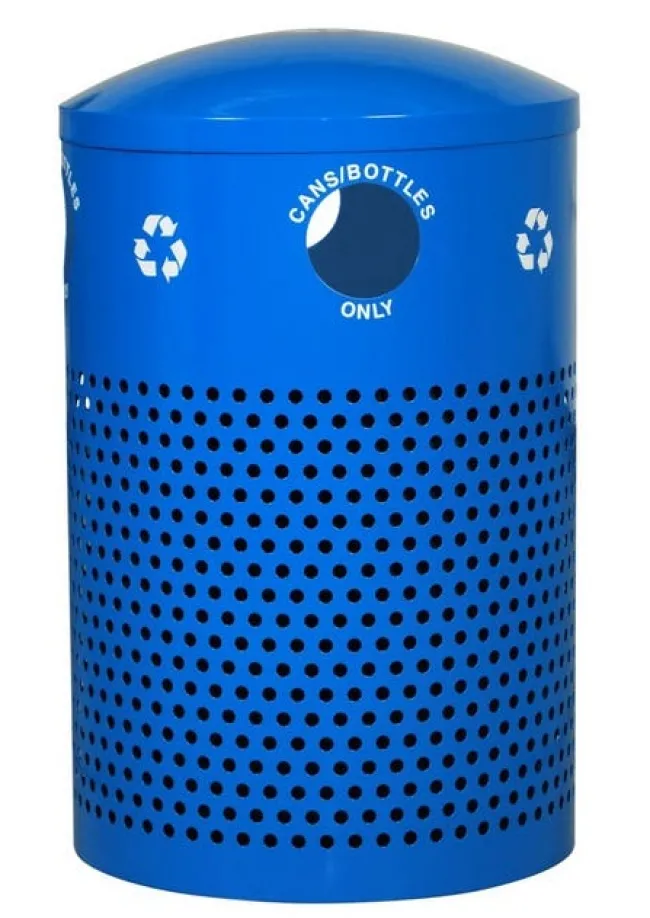 Ex-Cell Kaiser Landscape Series Perforated Outdoor Recycler^ Trash & Recycling Bins
