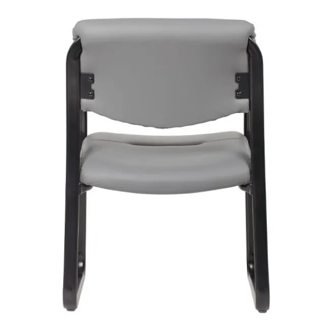 Boss Leather Sled Base Guest Chair^ Reception & Waiting Room