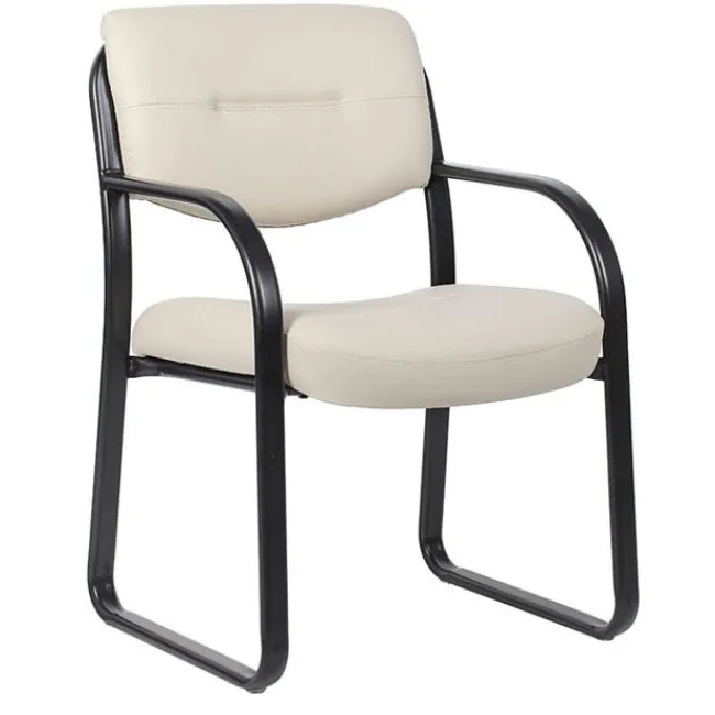 Boss Leather Sled Base Guest Chair^ Reception & Waiting Room