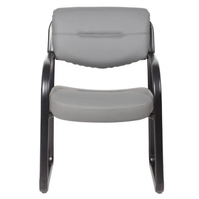 Boss Leather Sled Base Guest Chair^ Reception & Waiting Room