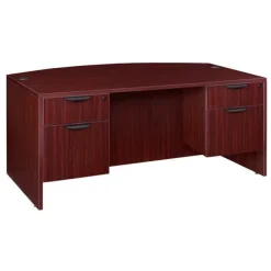 Regency Office Products Legacy Double Pedestal Bow Front Desk (71'' W x 35'' D)^ Teacher Desks|Instructor Desks