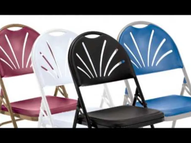 National Public Seating Lightweight Fan Back Polyfold Folding Chairs (4 Pack)^ Folding Chairs