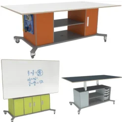 CEF Limber Tilt-Top Adjustable Height Workstation^ Dry Erase|Makerspace & Shop