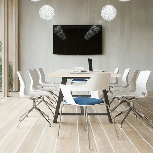 KFI Seating Lola Stainless Steel Base 4-Post Swivel Chair^ Restaurant & Cafe|Cafe Chairs