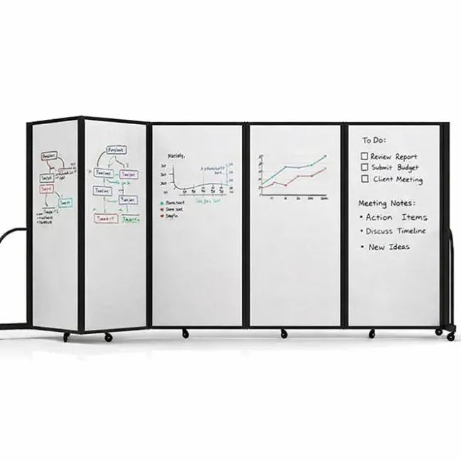Screenflex Magnetic Dry Erase Tackable Room Dividers^ Combination Boards|Mobile Reversible Boards