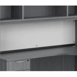 NDI Office Furniture Magnetic White Glass Dry Erase Board Hutch Insert - 17"H x 69"W^ Glass Boards