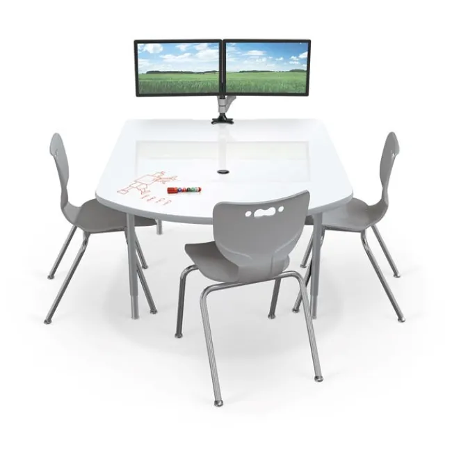 Mooreco MediaSpace Small Multimedia Table with Dry Erase Top^ Dry Erase|Multimedia