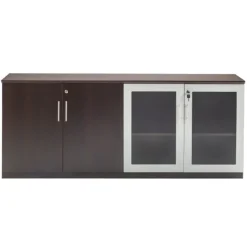 Safco Products Medina Low Cabinet Credenza w/ Glass Door^ Counter-Height Storage|Credenzas & Hutches
