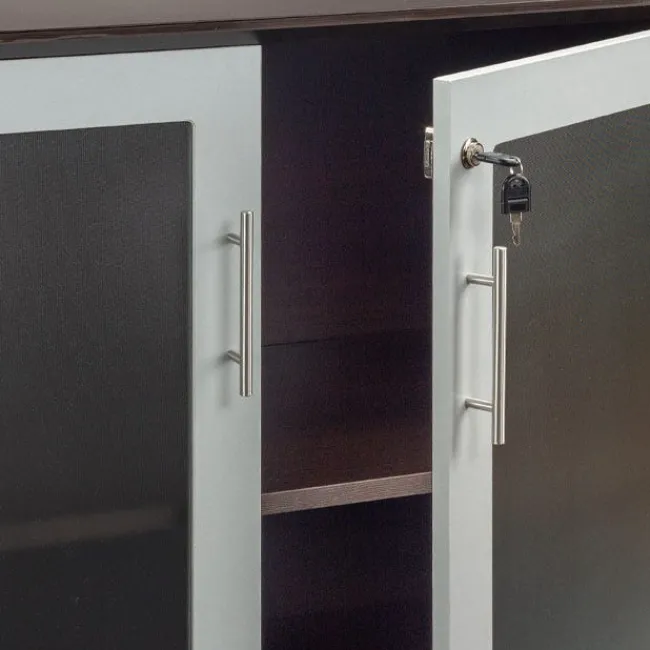 Safco Products Medina Low Cabinet Credenza w/ Glass Door^ Counter-Height Storage|Credenzas & Hutches