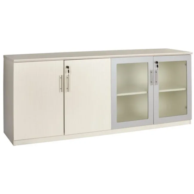 Safco Products Medina Low Cabinet Credenza w/ Glass Door^ Counter-Height Storage|Credenzas & Hutches
