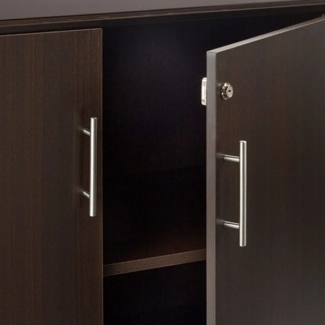 Safco Products Medina Low Cabinet Credenza w/ Glass Door^ Counter-Height Storage|Credenzas & Hutches