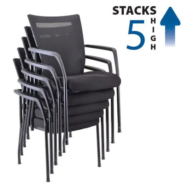 OfficeSource Mesh Back Stacking Chair^ Reception & Waiting Room