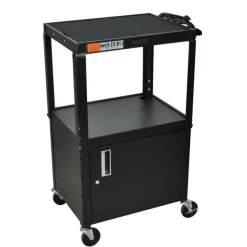 Luxor Metal Utility Cart w/ Cabinet & Electrical Assembly^ Utility Carts|Storage Carts