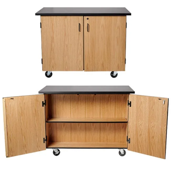 National Public Seating Microscope Storage Mobile Science Cabinet with Chem-Res Top (48" x 28")^ Lab Storage|Science Storage