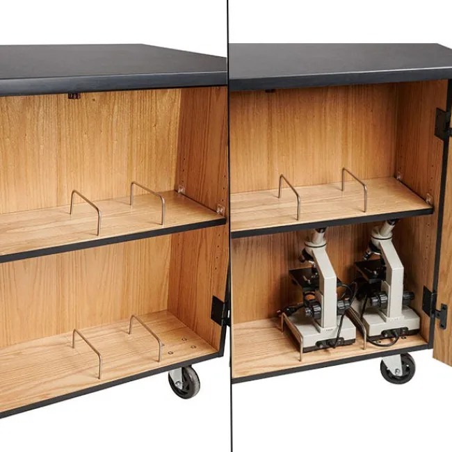 National Public Seating Microscope Storage Mobile Science Cabinet with Chem-Res Top (48" x 28")^ Lab Storage|Science Storage