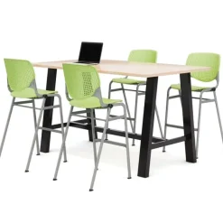 KFI Seating Midtown Rectangle Cafe Standing Height Table with Kool Barstool Package^ Cafe Table & Chair Sets|Conference Table & Chair Packages