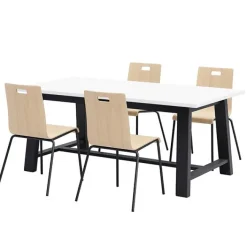 KFI Seating Midtown Table and Jive Stack Chairs Package^ Cafe Table & Chair Sets|Conference Table & Chair Packages