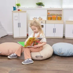 Childrens Factory Mini Round Pouf with Handle - Set of 2^ Floor Seating|Bean Bag Chairs