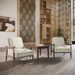 OfficeSource Mira Wood Arm Upholstered Lounge Chair^ Reception & Waiting Room