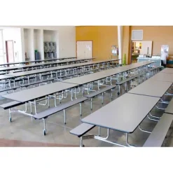 Virco Mobile Bench Cafeteria Table (12' L x 29'' H)^ Cafeteria Booths|Cafeteria
