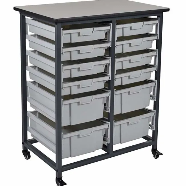 Luxor Mobile Bin Storage Units^ Tote & Bin Storage|Utility Carts