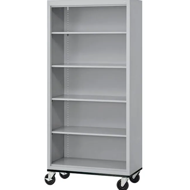 Sandusky Lee Mobile Bookcase w/5 Shelves (78'' H)^ Bookcases