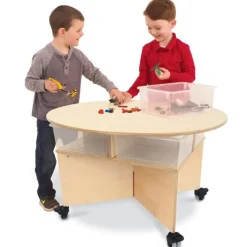 Whitney Brothers Mobile Collaboration Table^ Tote & Bin Storage