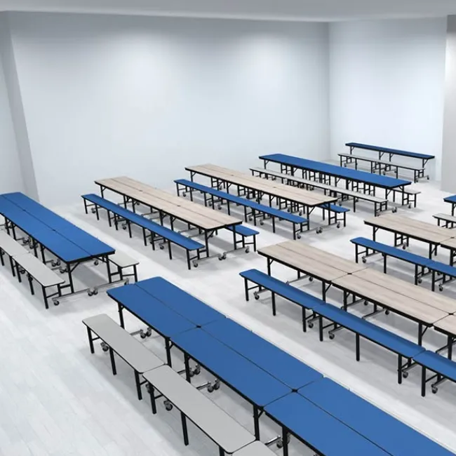 National Public Seating Mobile Convertible Bench Tables^ Cafeteria|Cafeteria Tables