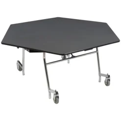 National Public Seating Mobile EasyFold Tables with Hexagon Top^ Cafeteria|Cafeteria Tables