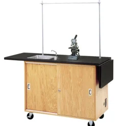 Diversified Spaces Mobile Lab Table W/ Drop Leaf Extensions^ Mobile Lab Units