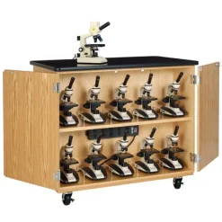 Diversified Spaces Mobile Microscope Charging Cabinet^ Lab Storage|Mobile Lab Units