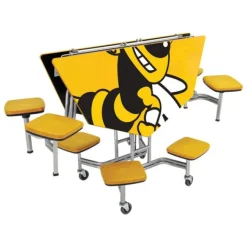 AmTab Mobile Octagonal Cafeteria Tables with Stools^ Cafeteria|Cafeteria Tables