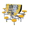AmTab Mobile Oval Cafeteria Tables with Stools^ Cafeteria|Cafeteria Tables