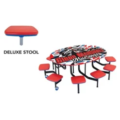 AmTab Mobile Oval Cafeteria Tables with Stools^ Cafeteria|Cafeteria Tables