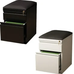 Hirsh Industries Mobile Pedestal File Drawers with Seat Cushion^ File Cabinets