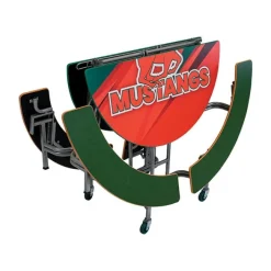 AmTab Mobile Round Cafeteria Tables with Benches^ Cafeteria|Cafeteria Tables