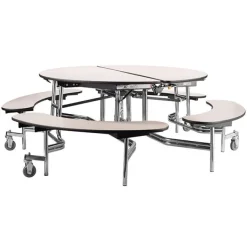 National Public Seating Mobile Round Cafeteria Tables with Benches^ Cafeteria|Cafeteria Tables