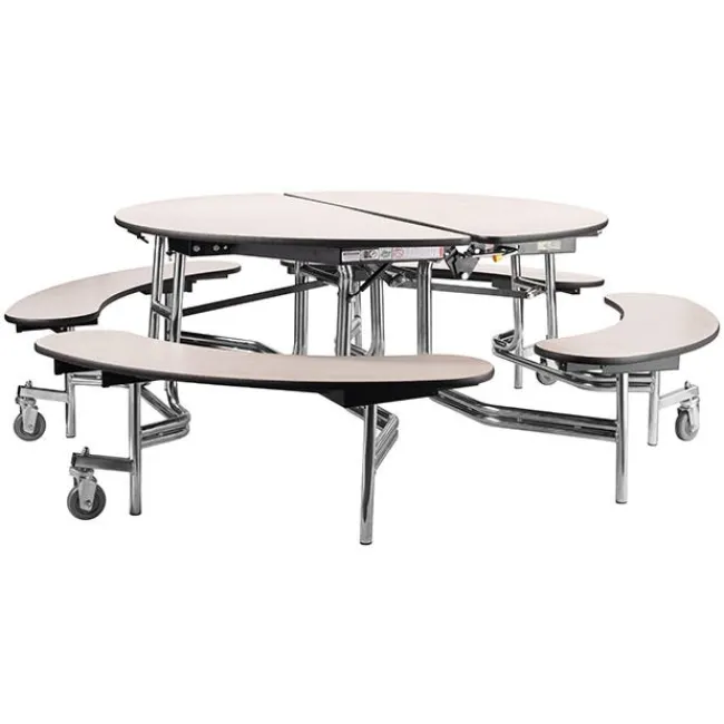 National Public Seating Mobile Round Cafeteria Tables with Benches^ Cafeteria|Cafeteria Tables