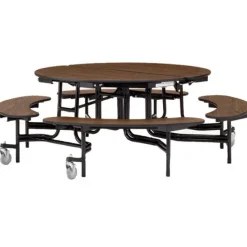 National Public Seating Mobile Round Cafeteria Tables with Benches^ Cafeteria|Cafeteria Tables