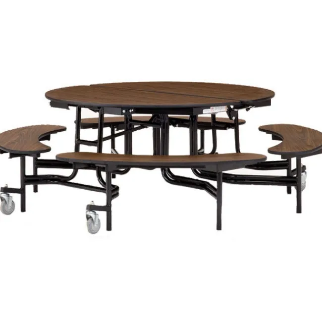 National Public Seating Mobile Round Cafeteria Tables with Benches^ Cafeteria|Cafeteria Tables