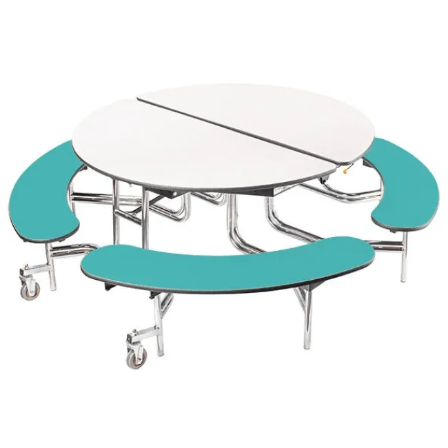National Public Seating Mobile Round Cafeteria Tables with Benches^ Cafeteria|Cafeteria Tables