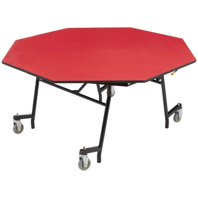National Public Seating Mobile Shape EasyFold Tables w/ Octagon Top^ Cafeteria|Cafeteria Tables