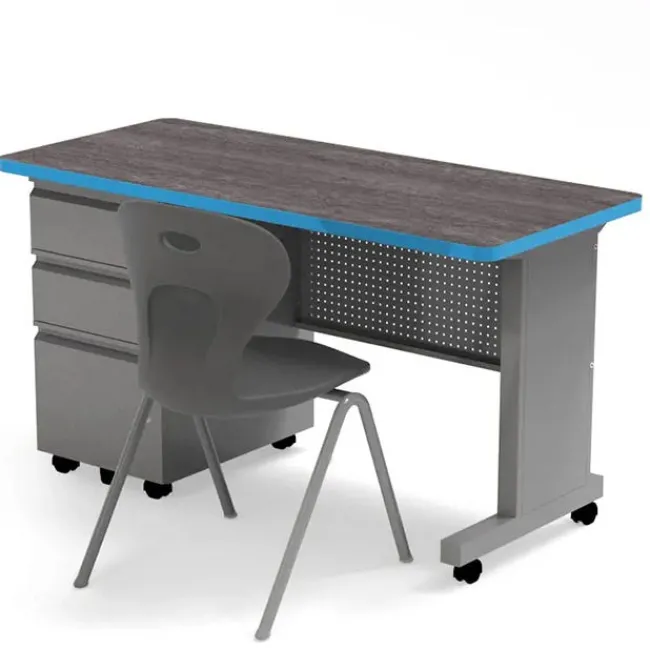 Allied Mobile Single Pedestal Teacher & Administrator Desk (24'' W x 54'' D)^ Teacher Desks|Instructor Desks