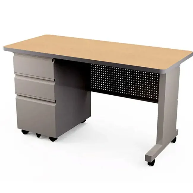 Allied Mobile Single Pedestal Teacher & Administrator Desk (24'' W x 54'' D)^ Teacher Desks|Instructor Desks