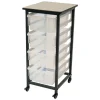 Luxor Mobile Single Row Clear Bin Storage Unit^ Tote & Bin Storage|Mailroom & Sorters