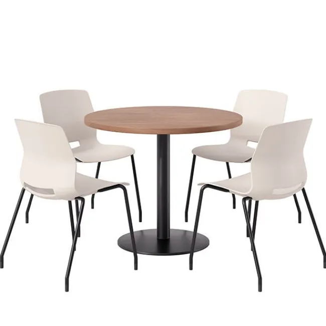 KFI Seating Mode Cafe Table with Four Lola Stack Chairs^ Restaurant & Cafe|Cafe Table & Chair Sets