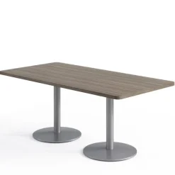 KFI Seating Mode Counter Height Cafe Table w/ Silver Round Base (36'' x 72'' Rectangle)^ Cafe Tables|Café